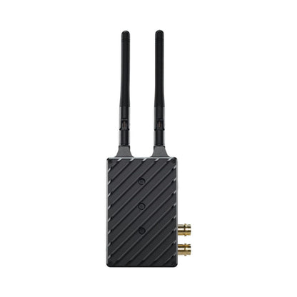 4K 3G-SDI Sender mit zwei Antennen, Frontseite mit Befestigungspunkten