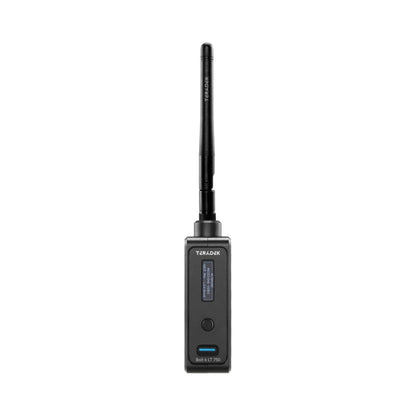 Wireless receiver front view with status display and single antenna