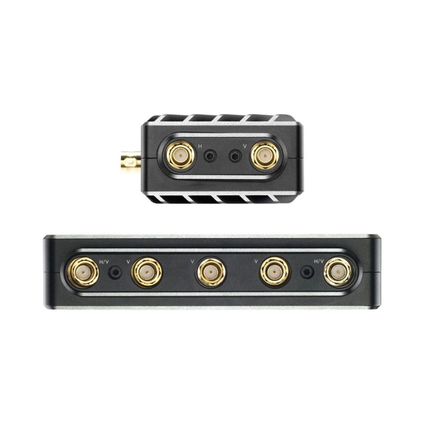 Bolt 6 LT TX/RX front connector panel with multiple coaxial BNC ports.
