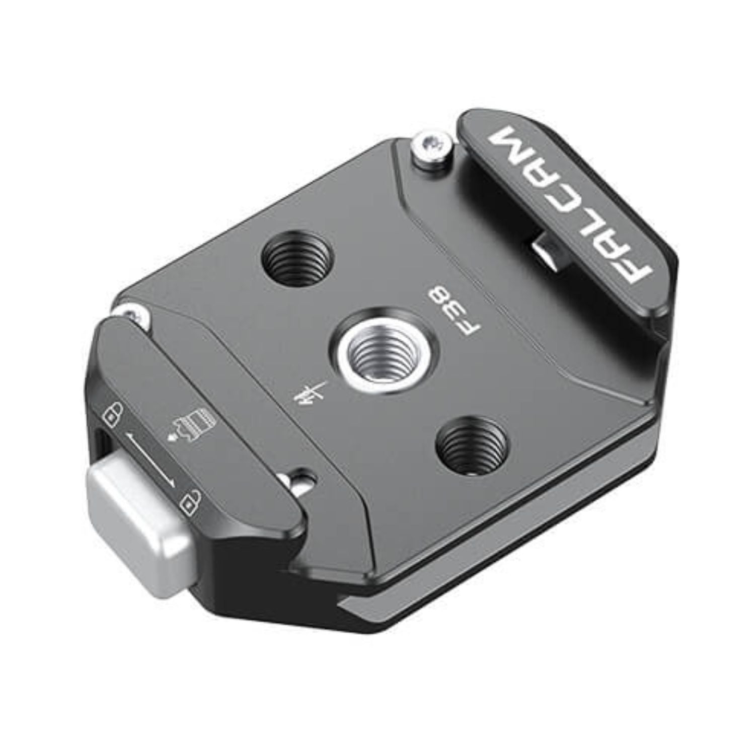 Ulanzi Falcam F38 multi-hole quick release kit, black plate with threaded holes and clamp