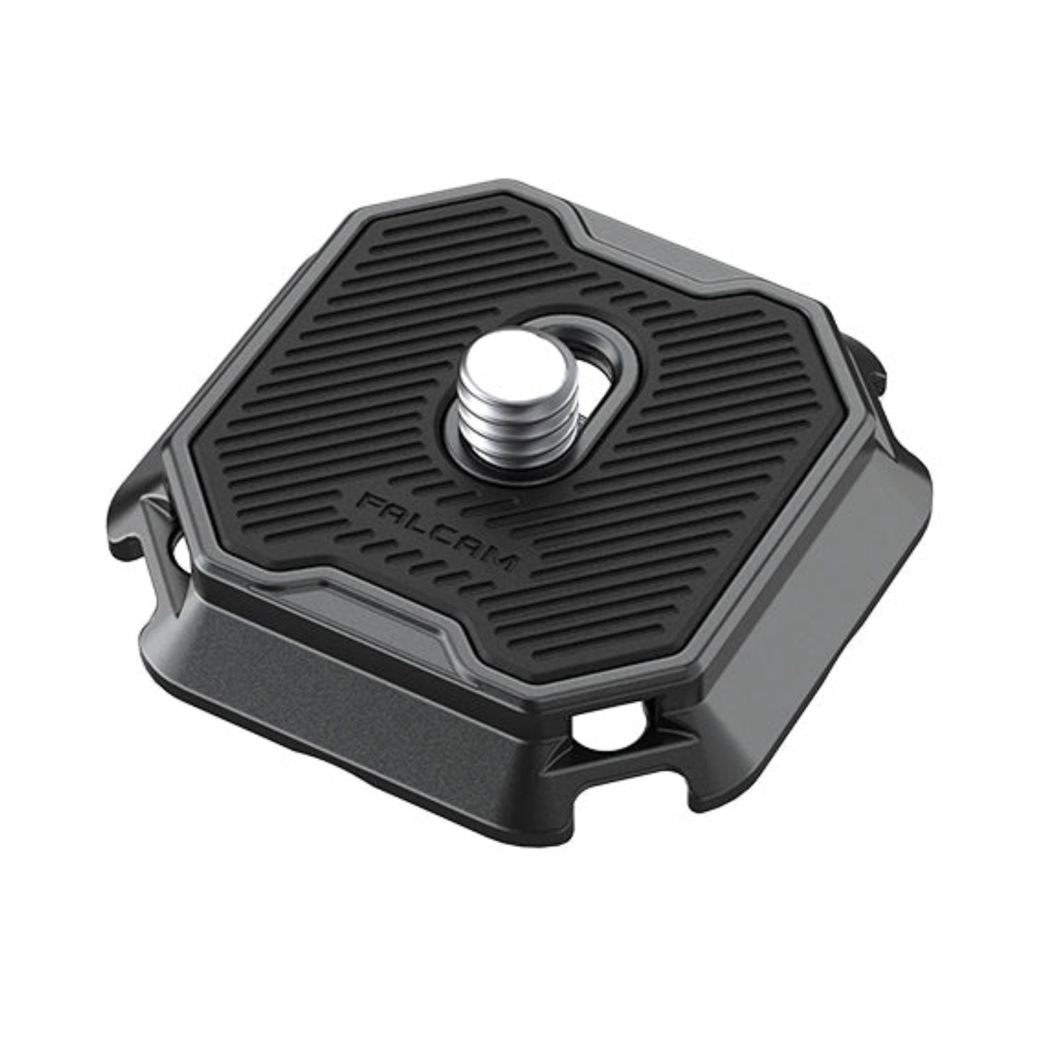 Falcam non-slip quick release plate with center threaded insert, black metal