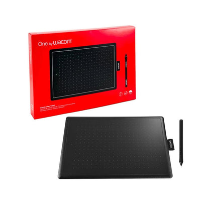 Wacom graphics pen tablet with black active area and stylus