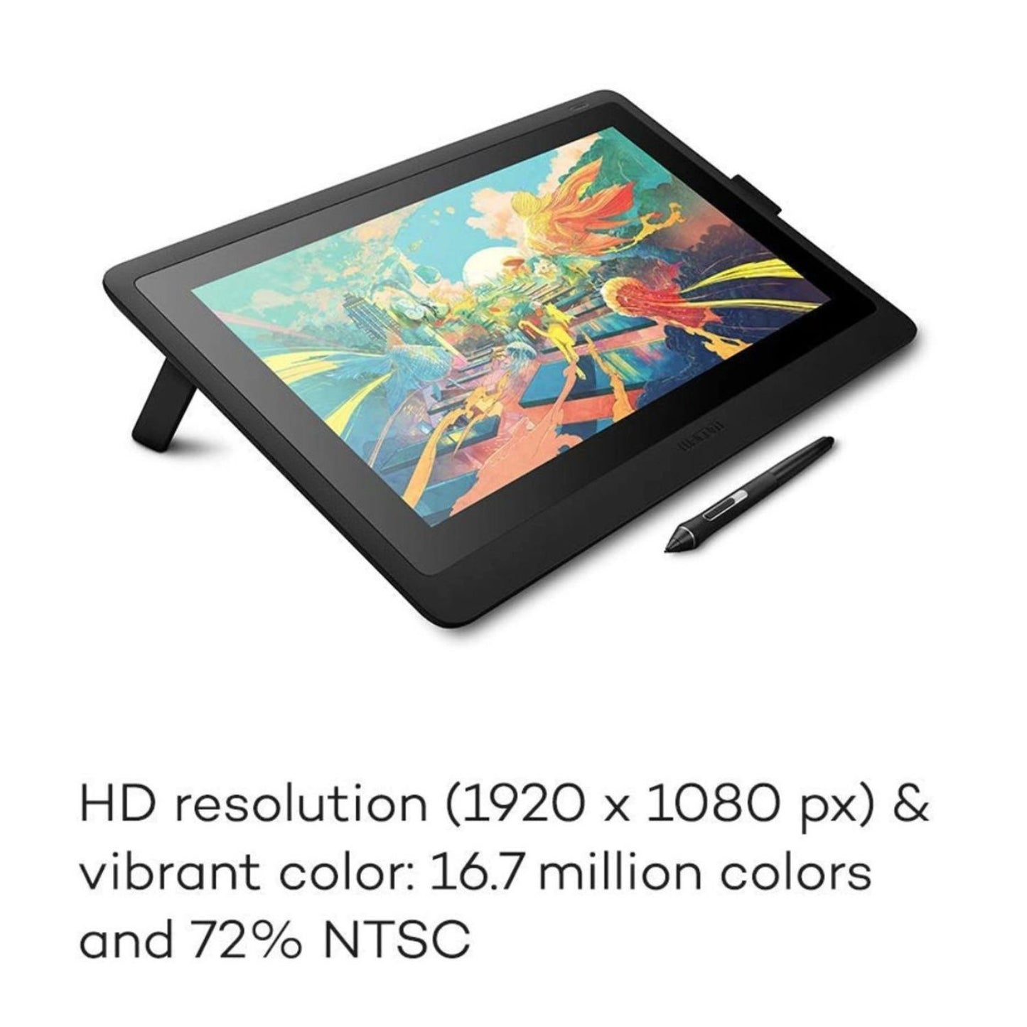 Cintiq 16 graphic tablet angled with stylus