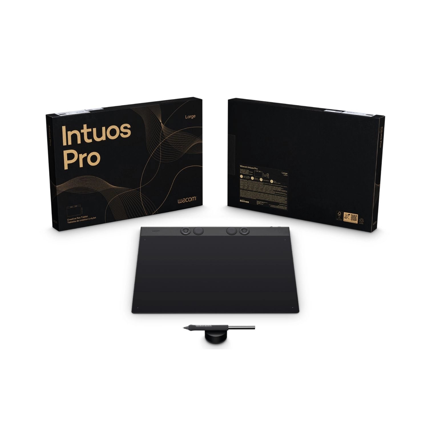 Wacom Intuos Pro Large drawing tablet, black, with stylus and packaging box (2025)
