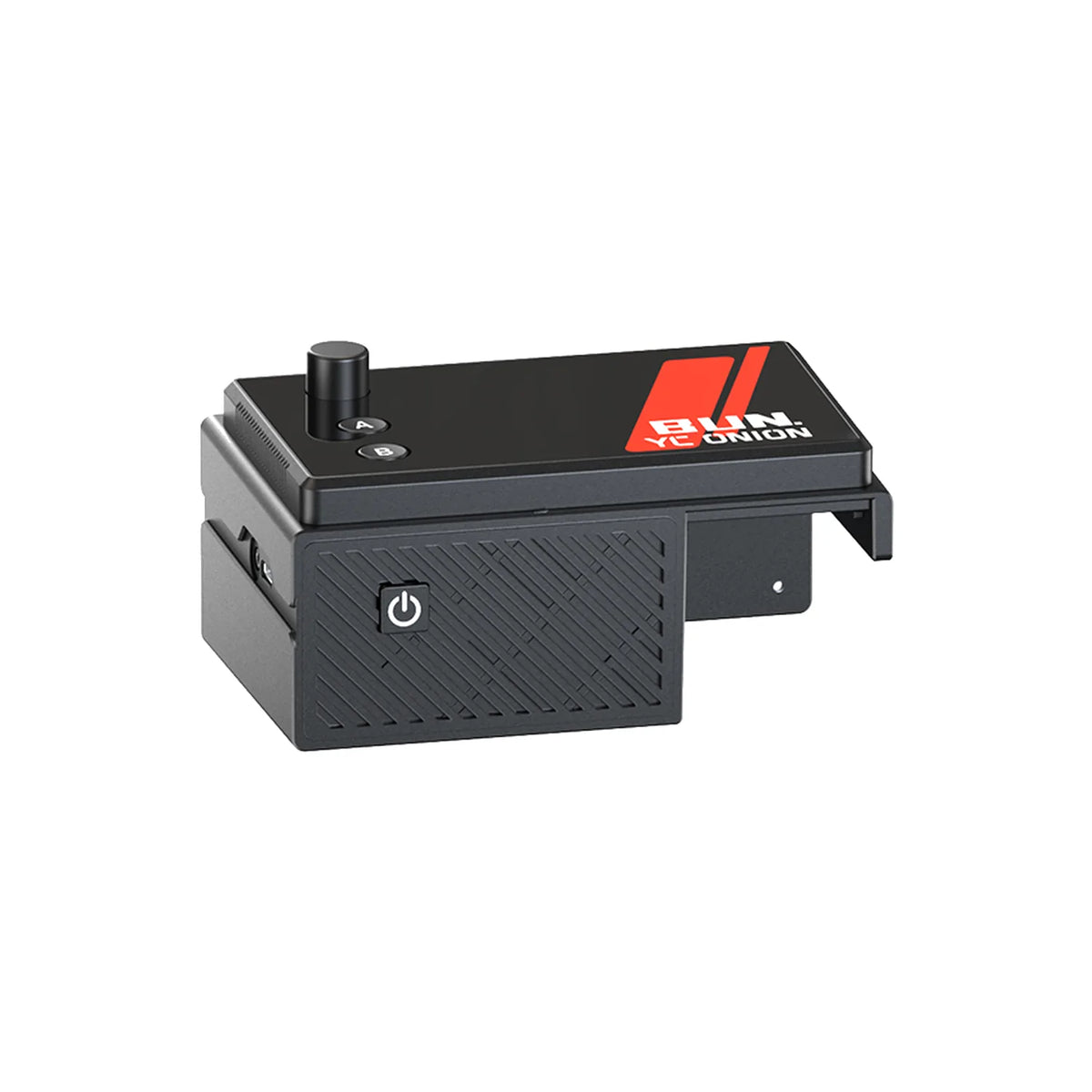 YC Onion bun motor for hot dog 3.0 slider, black unit with power button and logo