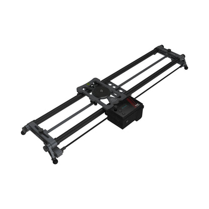 Motorized bun slider mechanism with black rails, handwheel, and control unit