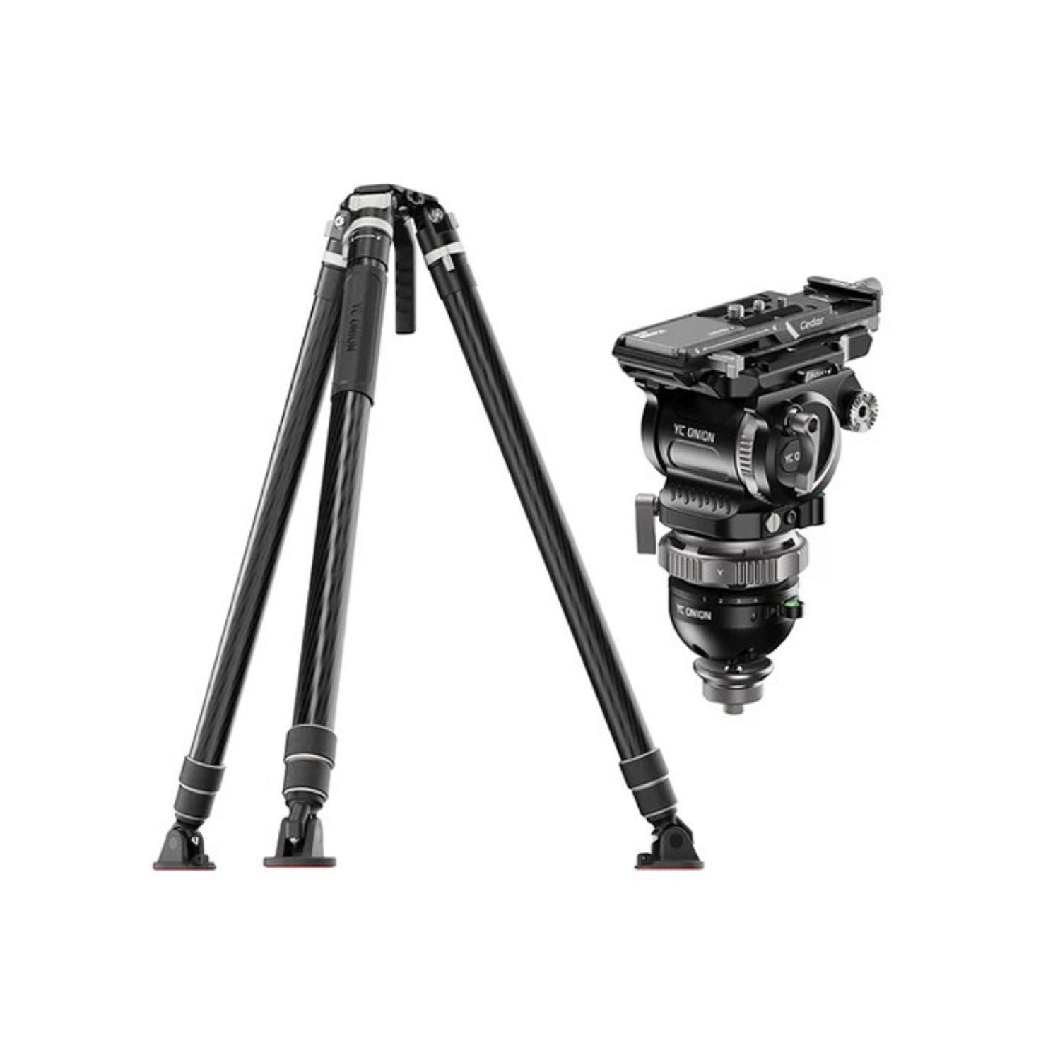 Pineta Lite carbon fiber tripod with 3 legs and fluid head, TPCLCB7R