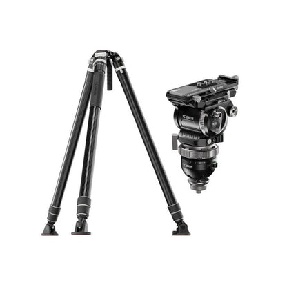 Pineta Lite carbon fiber tripod with 3 legs and fluid head, TPCLCB7R