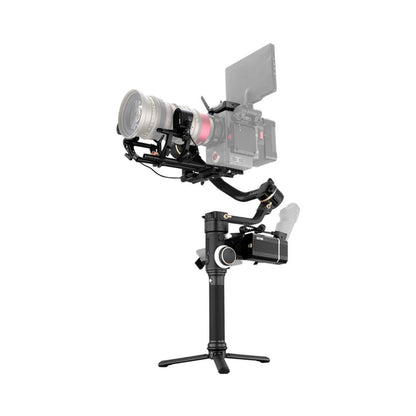 Zhiyun CRANE 3S PRO handheld stabilizer with camera mounted and control grip