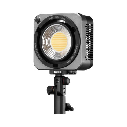 Bi-color LED monolight with vented side grille, front LED, and mounting handle