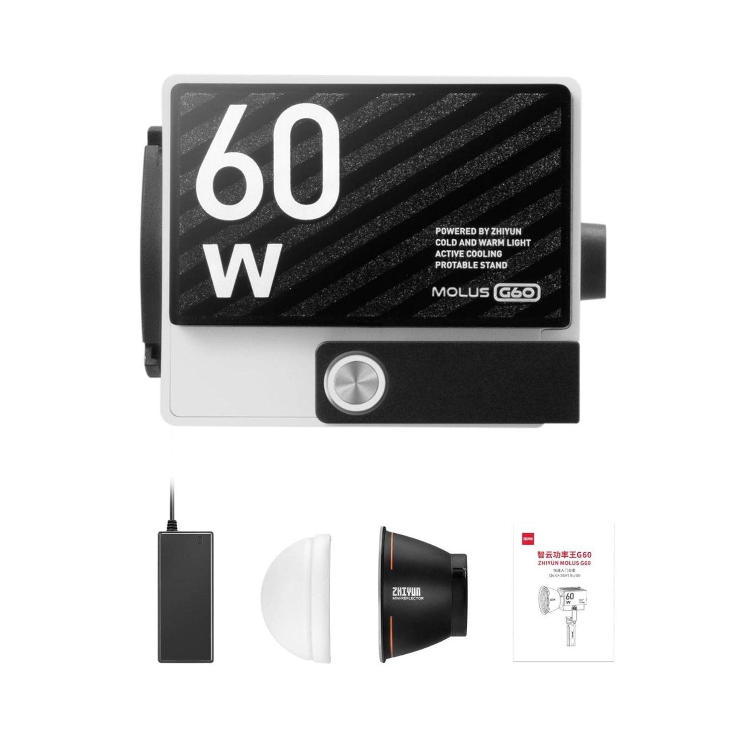 Zhiyun MOLUS G60 bi-color COB monolight, 60W LED light with control dial