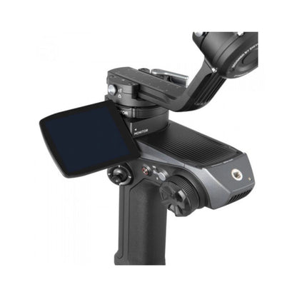 Weebill-2 touchscreen on top of the gimbal with control buttons and joystick dial