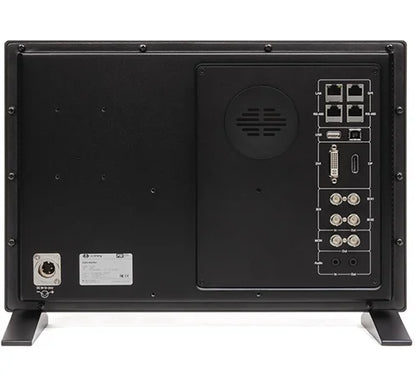 Flanders Scientific DM160 monitor rear panel with labeled video and network ports