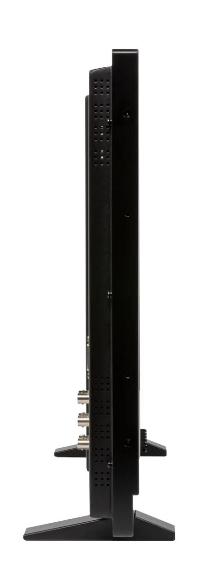 Flanders Scientific DM242 monitor side profile showing its slim cabinet and stand