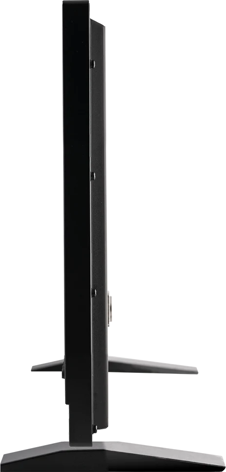 Flanders Scientific XMP270 monitor shown in side profile with stand