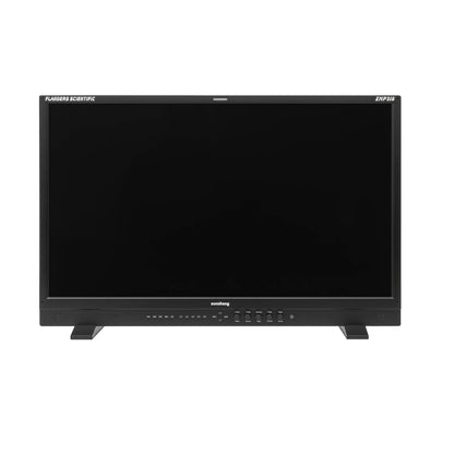 Flanders Scientific XMP310 monitor with blank screen, shown from the front