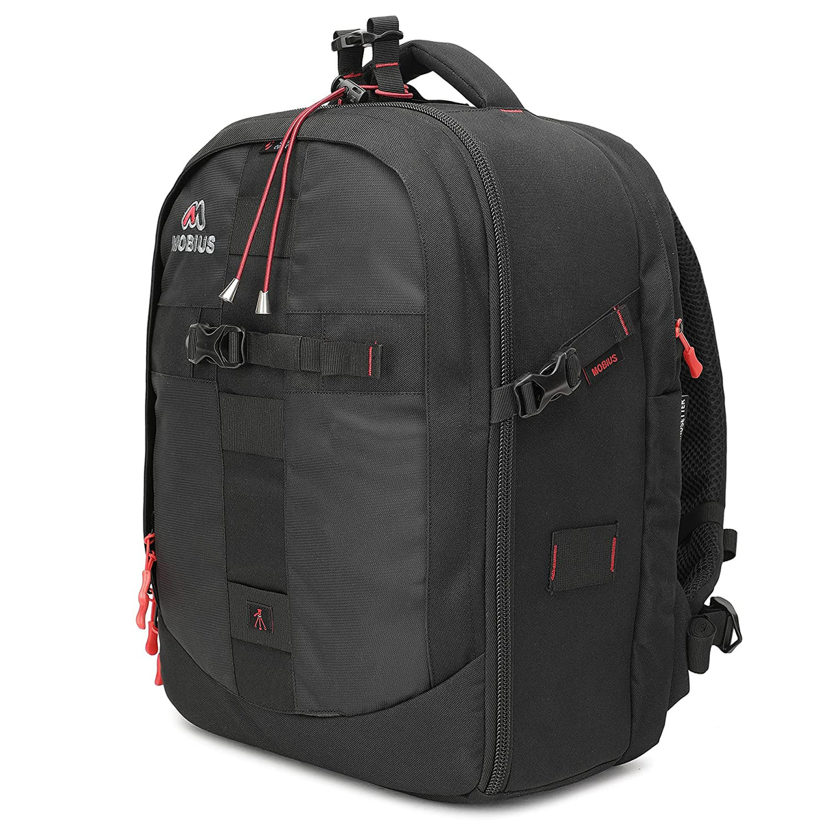 Mobius Trendsetter Pro camera backpack, three-quarter view with side straps